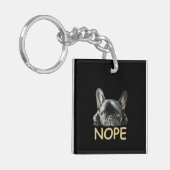 Franse Bulldog | Frenchie Nope Gifts Sleutelhanger (Voorkant Links)