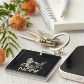 Franse Bulldog | Frenchie Nope Gifts Sleutelhanger (Voorkant Rechts)
