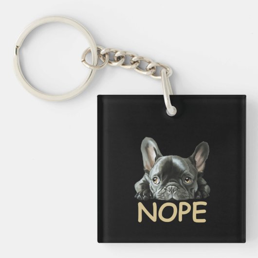 Franse Bulldog | Frenchie Nope Gifts Sleutelhanger (Voorkant)