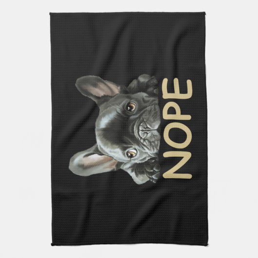 Franse Bulldog | Frenchie Nope Gifts Theedoek (Verticaal)
