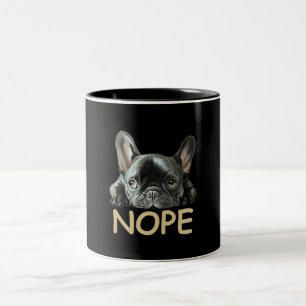 Franse Bulldog Frenchie Nope Gifts Tweekleurige Koffiemok