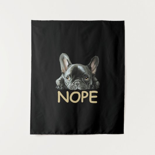 Franse Bulldog | Frenchie Nope Gifts Wandkleed (Voorkant)