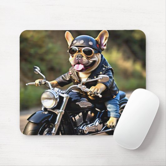 Franse Bulldog "Frenchie" op de Muismat van motorf (Met muis)