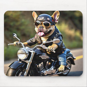 Franse Bulldog "Frenchie" op de Muismat van motorf