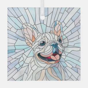 Franse Bulldog - Frenchie - pastelmozaïek Glas Ornament
