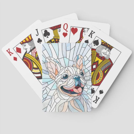 Franse Bulldog - Frenchie - pastelmozaïek Pokerkaarten (Achterkant)