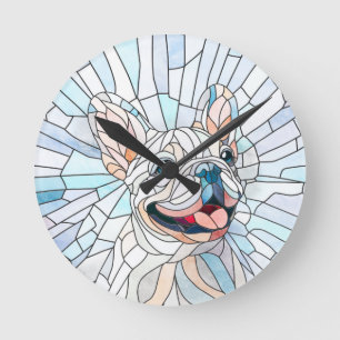 Franse Bulldog - Frenchie - pastelmozaïek Ronde Klok