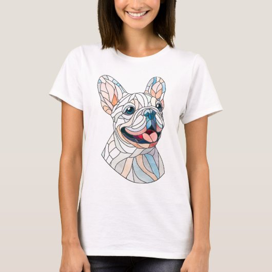 Franse Bulldog - Frenchie - pastelmozaïek T-shirt (Voorkant)