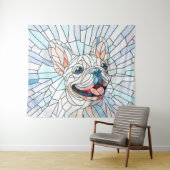 Franse Bulldog - Frenchie - pastelmozaïek Wandkleed (In Situ (horizontaal))