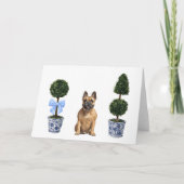 Franse Bulldog Frenchie Puppy Dog Waterverf Kaart (Voorkant)