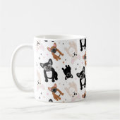 Franse Bulldog Frenchie Pups en Polka Dots Koffiemok (Links)