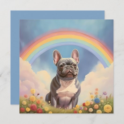 Franse Bulldog Frenchie Rainbow Bridge Aangepaste  (Voorkant / Achterkant)