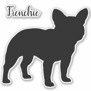 Franse Bulldog Frenchie Silhouette Schattige Honde Sticker