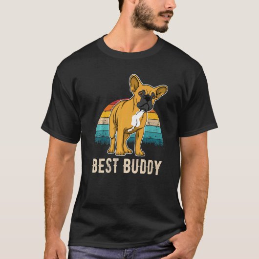 Franse Bulldog Frenchie Sunset 15 T-shirt (Voorkant)