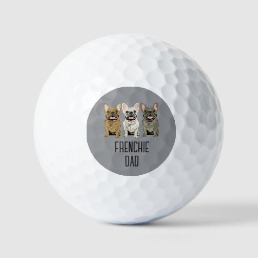 Franse Bulldog, Frenchie Vader Golfballen (Voorkant)