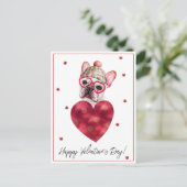 Franse Bulldog Frenchie Valentijnsdag Gift Dog Briefkaart (Staand voorkant)