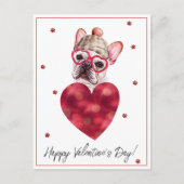 Franse Bulldog Frenchie Valentijnsdag Gift Dog Briefkaart (Voorkant)