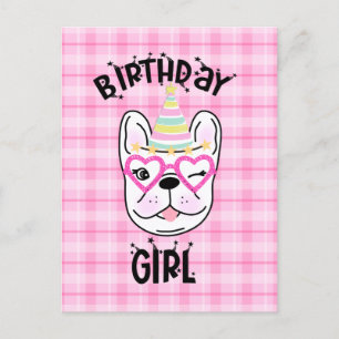 Franse Bulldog Frenchie Verjaardagsfeest Thema   Briefkaart
