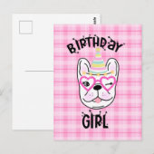 Franse Bulldog Frenchie Verjaardagsfeest Thema   Briefkaart (Voorkant / Achterkant)