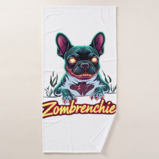 Franse Bulldog Frenchie Zombie Dog Halloween-eten Badhanddoek