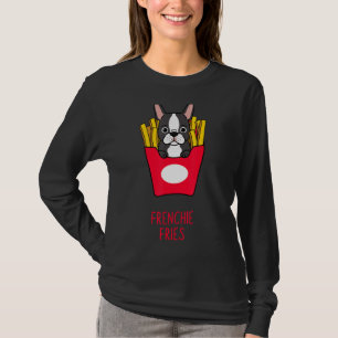 Franse Bulldog Fries Eten Aardappel Hond Puppy Fun T-shirt