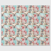 Franse Bulldog Frolic Pastel Holiday Gift Cadeaupapier (Vlak)