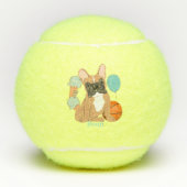 Franse Bulldog Fun gepersonaliseerd Tennisballen (Voorkant)