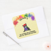 Franse Bulldog Fun Kunst Verjaardagsfeest Vierkante Sticker (Envelop)