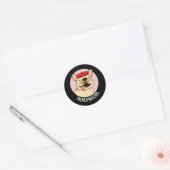 Franse Bulldog Funny Dog Pun Dark BG Ronde Sticker (Envelop)