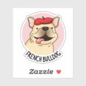 Franse Bulldog Funny Dog Pun Sticker (Vel)