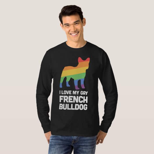 Franse Bulldog Funny Gay Dog Lgbt Pride T-shirt (Voorkant volledig)