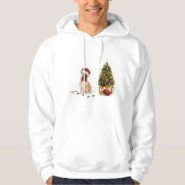 Franse Bulldog Funny kersthond met boom Hoodie