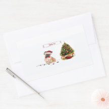 Franse Bulldog Funny kersthond met boom