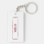 Franse Bulldog Funny kersthond met boom Sleutelhanger (achterkant)