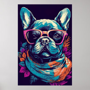 Franse Bulldog Funny Modern Pop Art Poster