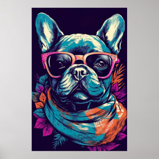 Franse Bulldog Funny Modern Pop Art Poster