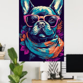 Franse Bulldog Funny Modern Pop Art Poster (Thuiskantoor)