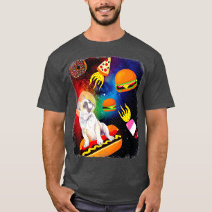 Franse Bulldog Galay in de ruimte Pizza Hamburger T-shirt