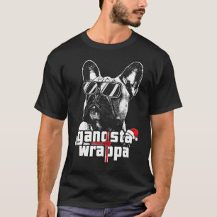 Franse Bulldog Gangsta Wrapper Kerstmis T-shirt