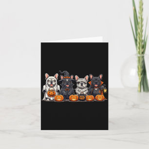 Franse Bulldog Geest Heks Pompoenen Halloween Hond Kaart