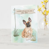 Franse Bulldog Gefeliciteerd met nieuwe hond Kaart (Gele Bloem)
