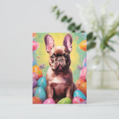 Franse Bulldog Gelukkig Pasen Briefkaart (Staand voorkant)