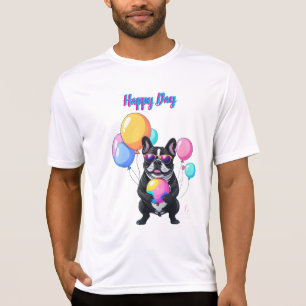 Franse Bulldog Gelukkige Dag Franse Bulldog T-shirt