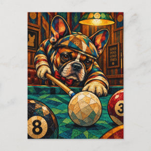 Franse Bulldog, Geometrisch Mozaïek Briefkaart
