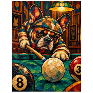 Franse Bulldog, Geometrisch Mozaïek Briefkaart