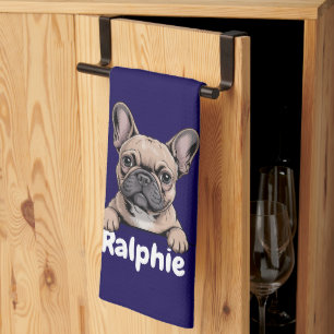 Franse Bulldog Gepersonaliseerde Hond Naam Huisdie Theedoek