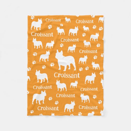 Franse Bulldog Gepersonaliseerde Hondendeken Frenc Fleece Deken (Voorkant)