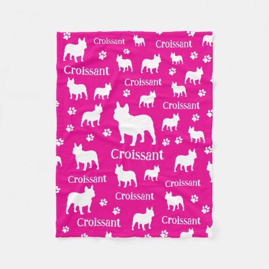 Franse Bulldog Gepersonaliseerde Hondendeken Frenc Fleece Deken (Voorkant)