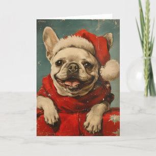 Franse Bulldog gepersonaliseerde kerst Feestdagen Kaart