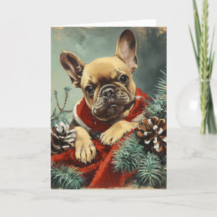 Franse Bulldog gepersonaliseerde kerst Feestdagen Kaart